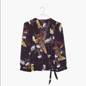 Madewell Wrap Top in Blooming Oasis